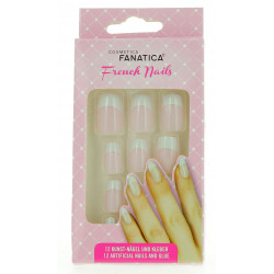 Faux Ongles avec colle 'FRENCH MANUCURE ROSE'